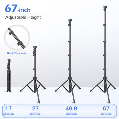 SENSYNE 72" Phone Tripod, Extendable Cell Phone Tripod Stand, Selfie Stick with Wireless Remote and Phone Holder, Compatible with iPhone Android Phone, Camera