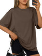 Trendy Queen Womens Oversized T-Shirts Short Sleeve Crew Neck Summer Tops