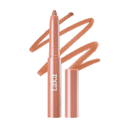 Laka Lip Liner - Smooth & Blendable Soft Matte Lip Contour Pencil for Shaping & Overlining Lips | Waterproof Formula, Oil-Cleanse Off, Long-Lasting Wear | #01 Bare Memory (Warm Beige)