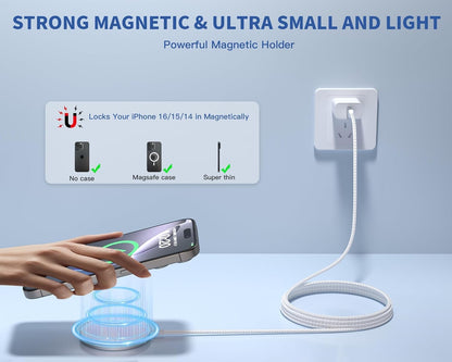 Magnetic Wireless Charger for iPhone,2 Pack Apple Magsafe Charger 10FT Long