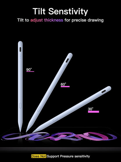Stylus Pen for ipad 2018-2026, USB-C Fast Charging Pencil, Pixel-Perfect Tilt Sensitivity for iPad 11/10/9/8/7/6/A16, iPad mini 7/6/5, iPad Air M4/3/2 11"/13"/5/4/3, iPad Pro M5/4 13"/12.9″/11″ Black