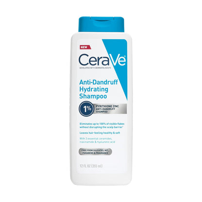 CeraVe Hydrating Anti Dandruff Shampoo, Itchy Scalp Treatment, 12oz