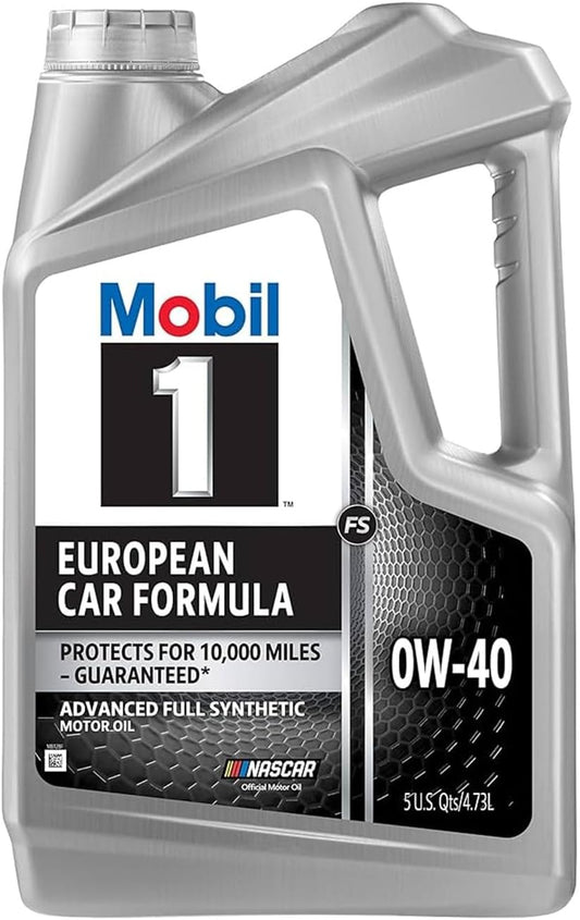 Mobil 1 European Car Formula Full Synthetic Motor Oil 0W-40, 5 Quart