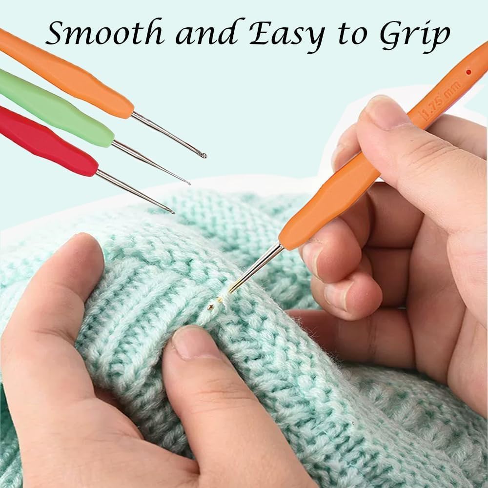 Yarniss Crochet Hooks,14 Size Ergonomic Crochet Hooks Set 2mm(B)-10mm(N)