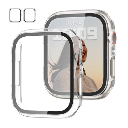 JZK Screen Protector Case for Apple Watch Series 11/10 42mm,Purple+Clear