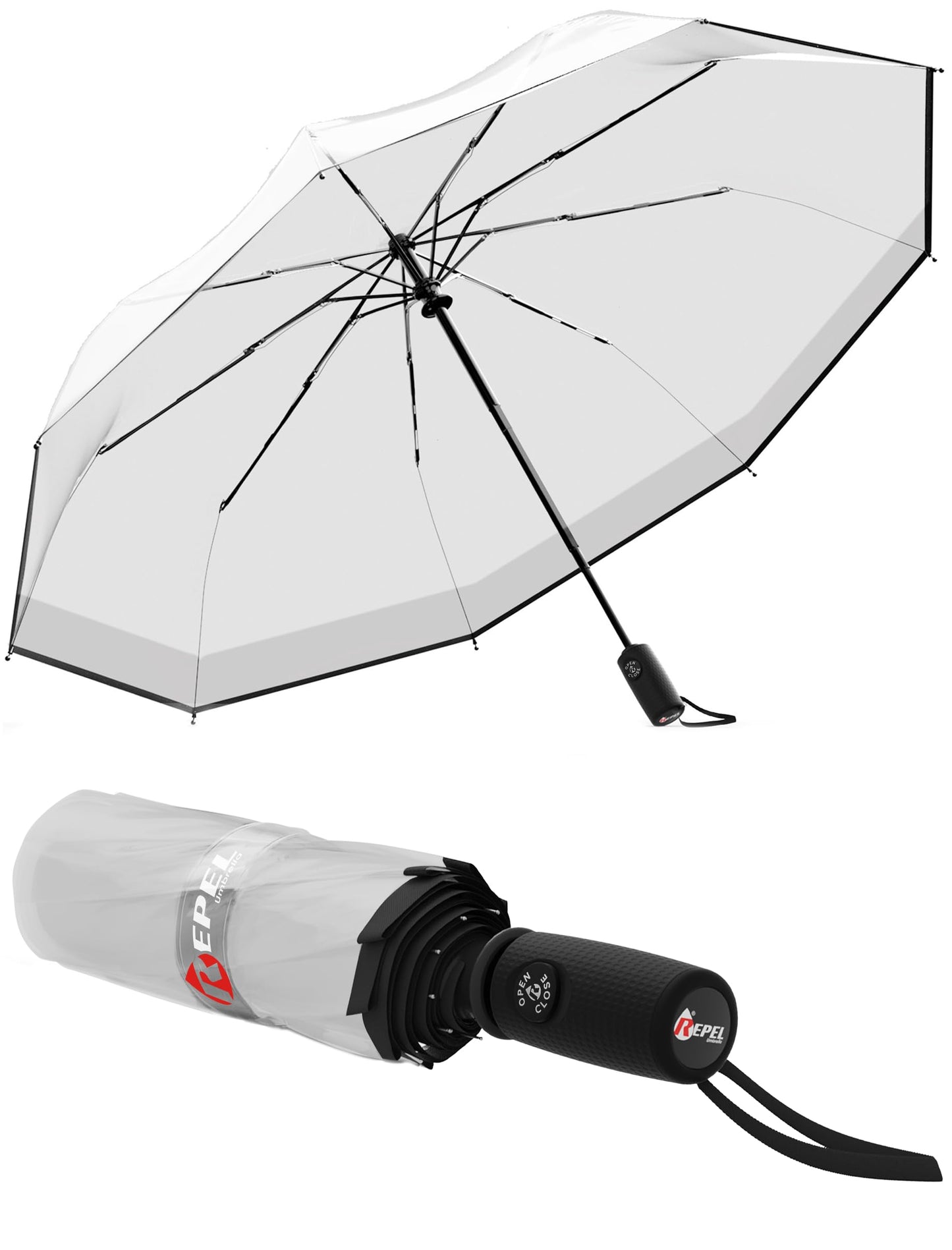 Windproof Travel Umbrella - Compact & Withstands Winds up to 100MPH, Strongest Premium Auto Folding Umbrella for Rain and Sun - Durable, Light & Portable for Women & Men, Fits Backpack & Cars