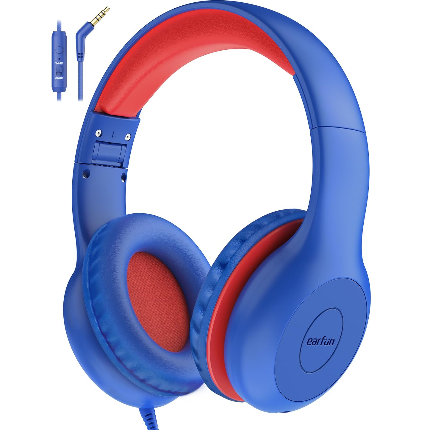 EarFun K1 Kids Headphones Wired with Mic, Volume Limit Headphones for Kids