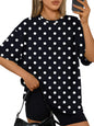 Trendy Queen Womens Oversized T-Shirts Short Sleeve Crew Neck Summer Tops