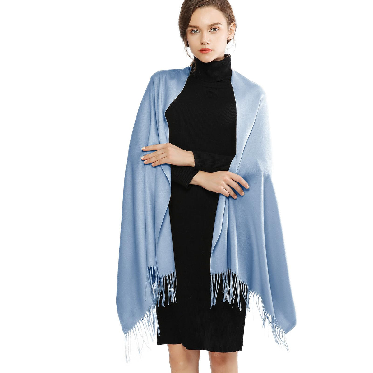 RIIQIICHY Women's Fringe Shawl Wrap Pashmina Scarf for Wedding Evening