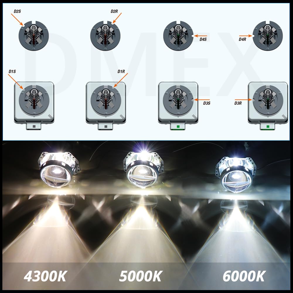 DMEX D3S HID Headlight Bulbs 8000K White Blue Xenon 35W 66340 42403 42302 Replacement - Pack of 2 (Not fit Halogen Headlamp)