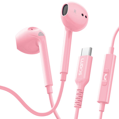 LUDOS Zenith USB C Headphones for iPhone 17 16 15 Pro Max Plus Air iPad Pro Air, 5 Years Warranty, USB-C Earbuds for Samsung Galaxy S24 S23 Ultra S22 S21 S20 A55 A54 A53, USB Type C Earphones - White