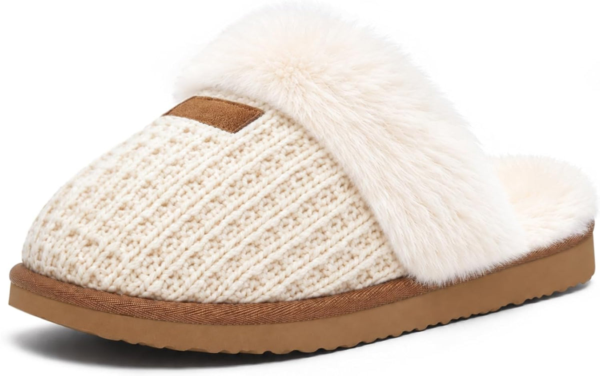 Litfun Fuzzy Slippers for Women Memory Foam Indoor House Shoes