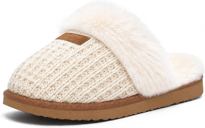 Litfun Fuzzy Slippers for Women Memory Foam Indoor House Shoes