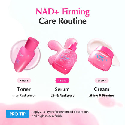 EQQUALBERRY NAD+ Peptide Boosting Serum | 14 Peptide Serum for Face, Neck & Body | Vegan Collagen & Pink Serum for Anti-Aging, Firming & Lifting | Korean Skincare (1.01 oz / 30ml)