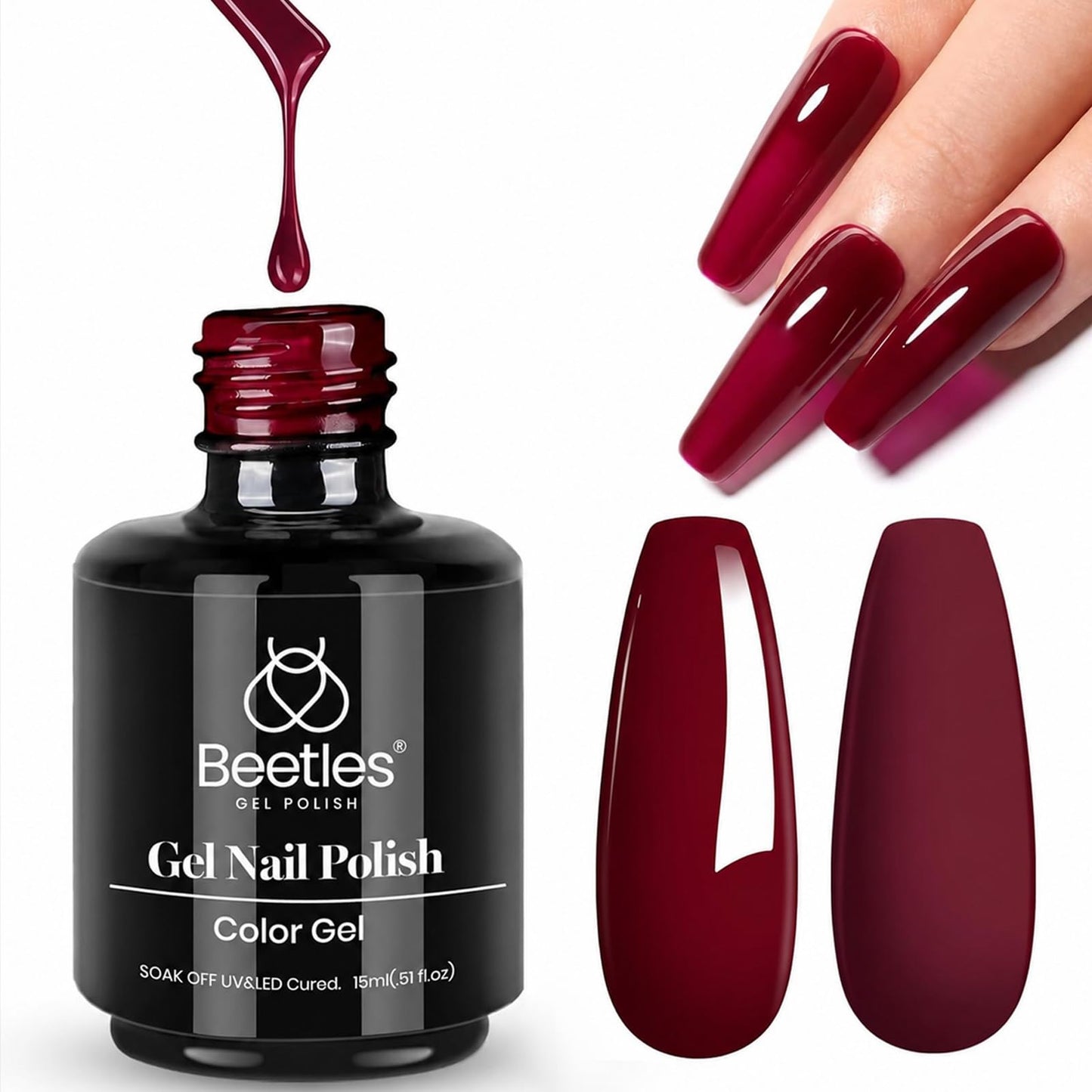 Beetles Purple Gel Nail Polish, 1 Pcs 15ml Purple Gel Polish
