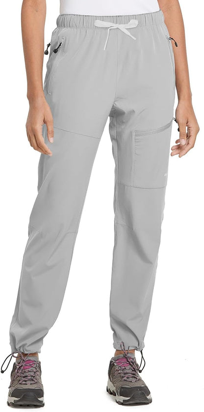 baleaf Women's Hiking Pants Quick Dry Lightweight Water Resistant Elastic Waist Cargo Pants for All Seasons