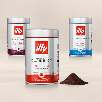illy Intenso Ground Espresso Coffee, Bold Roast, Intense, Robust and Full Flavored With Notes of Deep Cocoa, 100% Arabica Coffee, No Preservatives, 8.8 Ounce Can (Pack of 1)