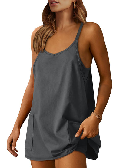 ANRABESS Women Athletic Dress Summer Tennis Workout Built in Shorts