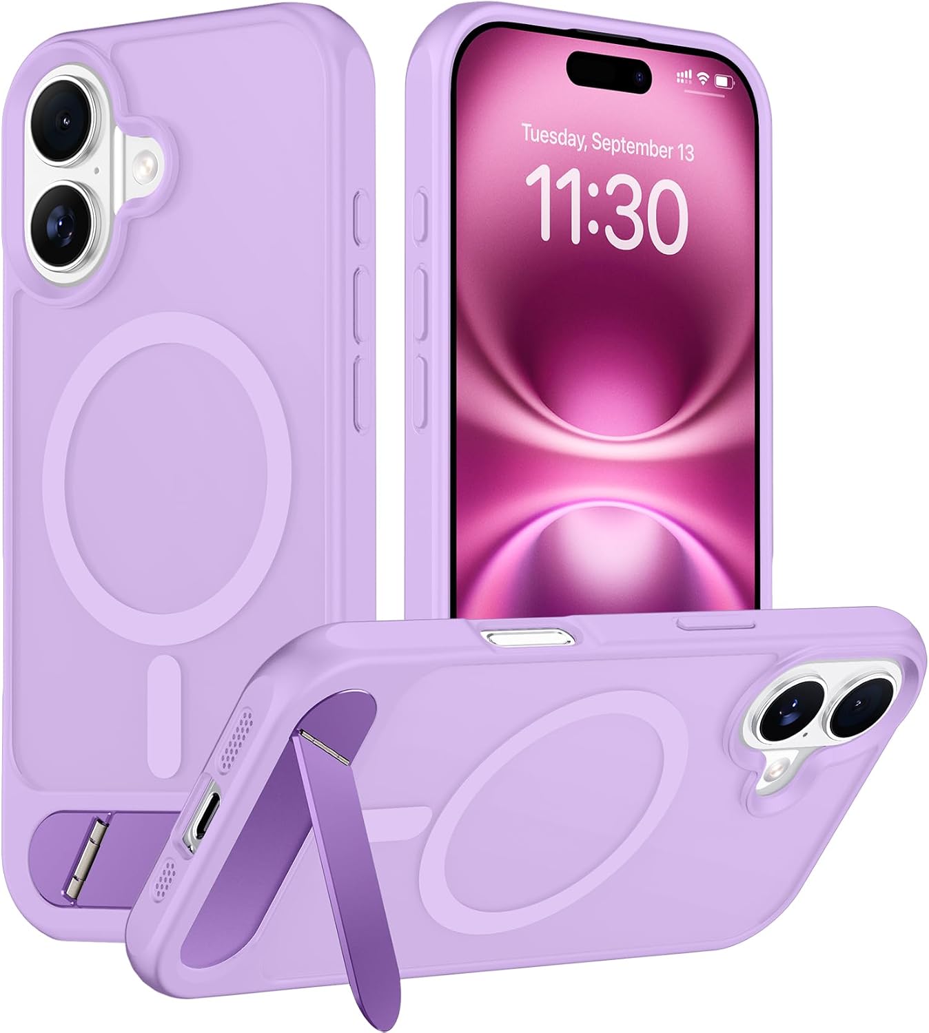 Magnetic Compatible with iPhone 14 Pro Max Case, [Built-in Invisible Kickstand][Compatible with MagSafe] [Military Grade Shockproof] Slim Translucent Matte Phone Case for iPhone 14 Pro Max 6.7"