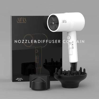 AINA Diffuser Hair Dryer Full-Featured Blow Dryer 110V/1600W(Ash Grey)