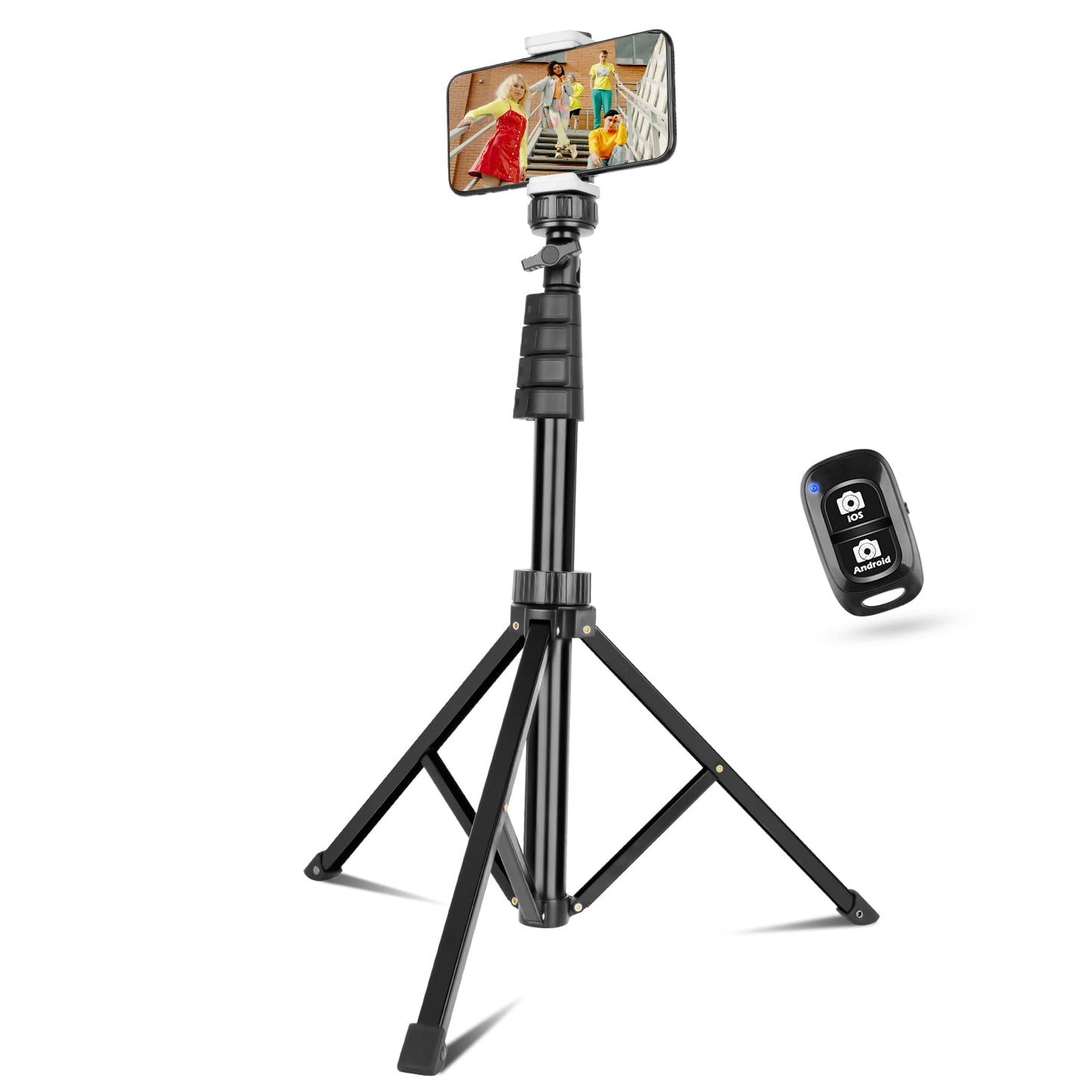 SENSYNE 72" Phone Tripod, Extendable Cell Phone Tripod Stand, Selfie Stick with Wireless Remote and Phone Holder, Compatible with iPhone Android Phone, Camera
