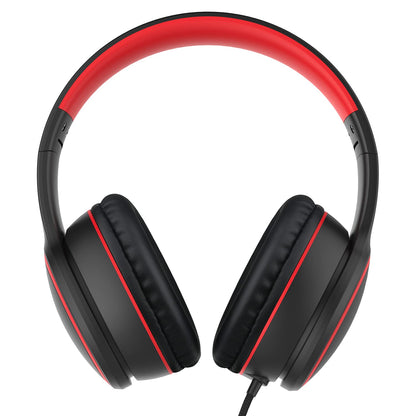 R10 Over-Ear Headphones with Microphone, Lightweight Folding Stereo Bass Headset with 1.5M No-Tangle Cord, Portable Wired Headphones for Smartphone Tablet Computer MP3 / 4 (Grey)