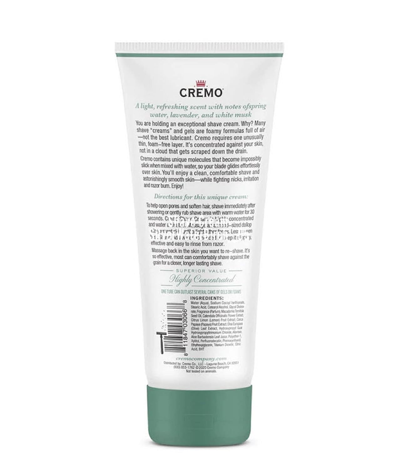 Cremo Shaving Cream for Men, Cooling, 6 Fl Oz