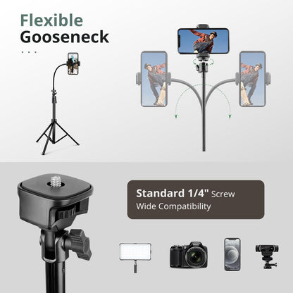 SENSYNE 72" Phone Tripod, Extendable Cell Phone Tripod Stand, Selfie Stick with Wireless Remote and Phone Holder, Compatible with iPhone Android Phone, Camera