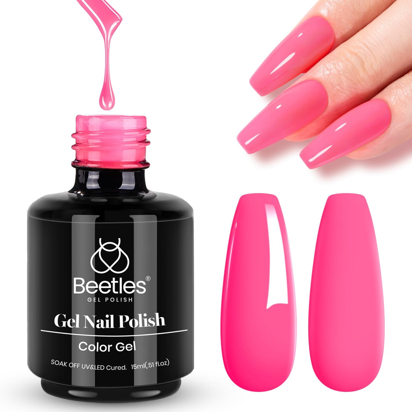 Beetles Purple Gel Nail Polish, 1 Pcs 15ml Purple Gel Polish