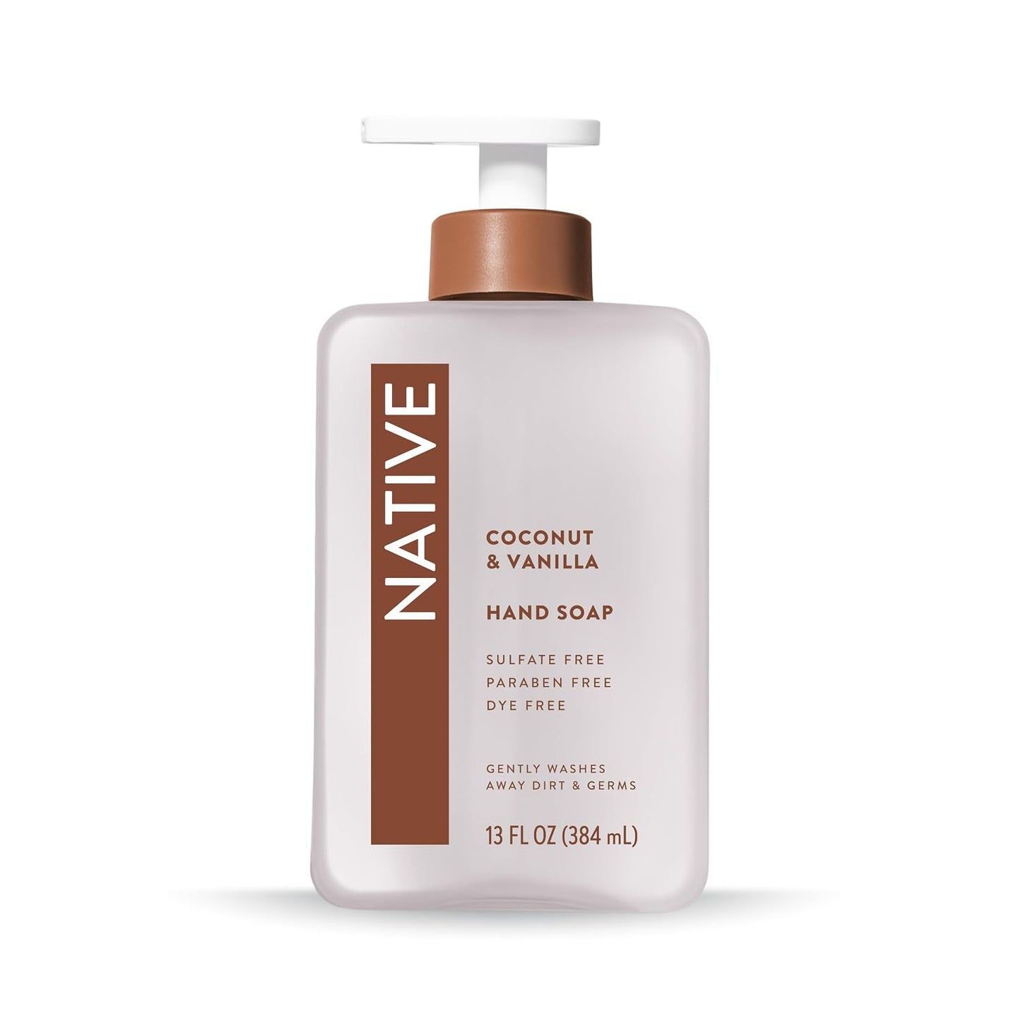 Native Liquid Hand Soap, Toasted Vanilla & Honey Scent, Non-Drying Formula for Soft, Smooth Hands, Made with Plant-Based Cleansers, Sulfate & Paraben Free, 13 oz Bottle