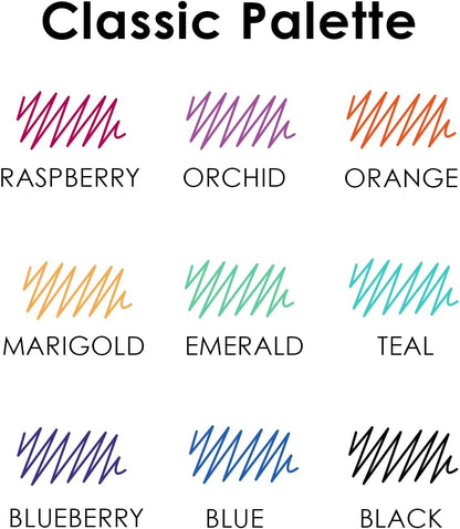 Grabie Erasable Gel Pens, 9 Medium Point 0.7 mm Pens, Classic