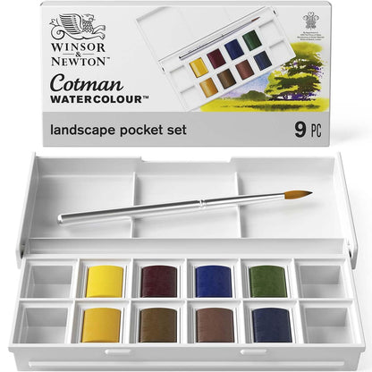 Winsor & Newton Cotman Watercolor Paint Set, Sketchers' Pocket Set
