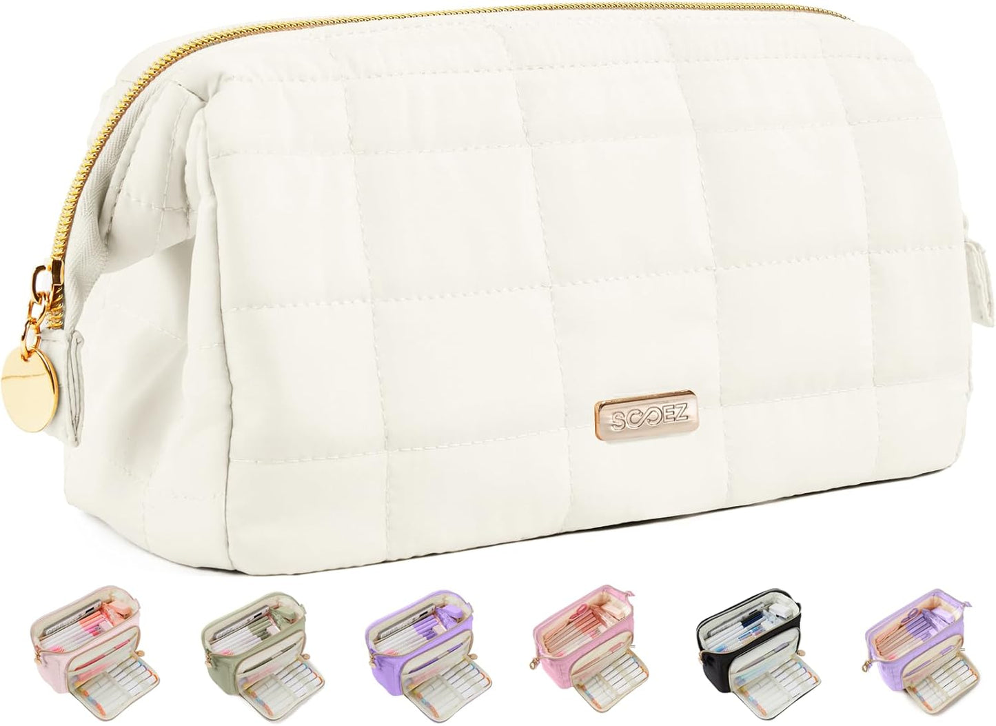 Sooez Large Pencil Case Pouch, Soft Pencil Bag with Zipper, Pen Bag