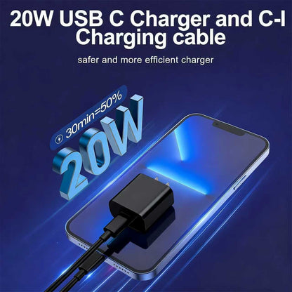 iPhone Charger Fast Charging, USB C Charger Block, 6FT/10FT Lightning Cable