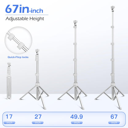 SENSYNE 72" Phone Tripod, Extendable Cell Phone Tripod Stand, Selfie Stick with Wireless Remote and Phone Holder, Compatible with iPhone Android Phone, Camera
