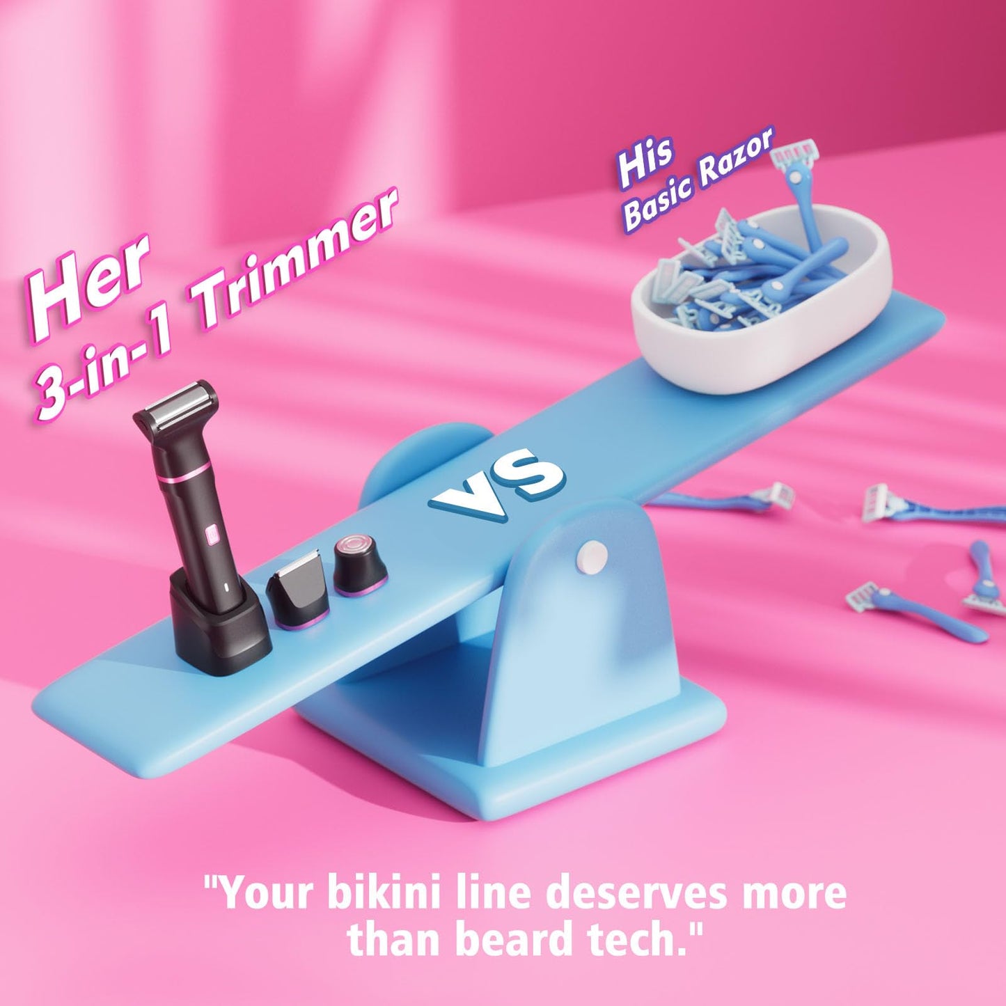 Risina 2-in-1 Bikini Trimmer for Women, Women's Electric Razor, Face Shaver