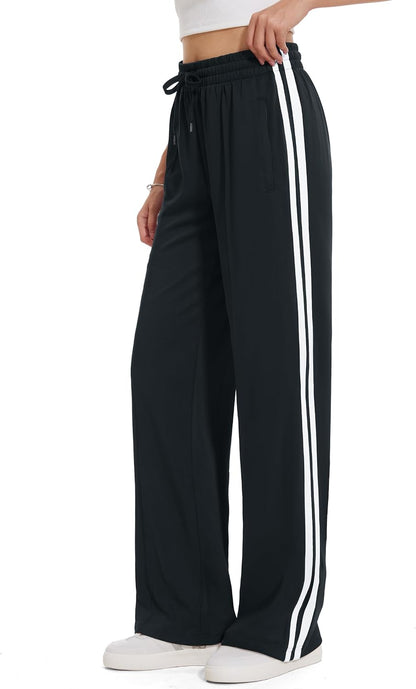 Tapata Women's 26/28/30/32/34/36 Inseam Track Pants Loose Straight Leg Jogging Sweatpants Warm-Up Sports Athletic Running