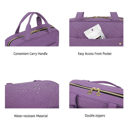 BAGSMART Large Toiletry Bag Travel Bag with Hanging Hook, Water-resistant Makeup Cosmetic Bag Travel Organizer for Accessories, Shampoo, Full Sized Container, Toiletries