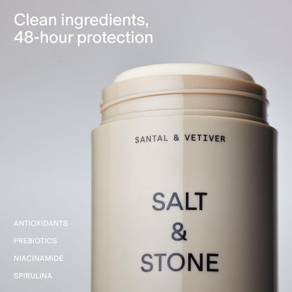Salt & Stone Aluminum-Free Deodorant, Women & Men Santal & Vetiver 2.6 oz