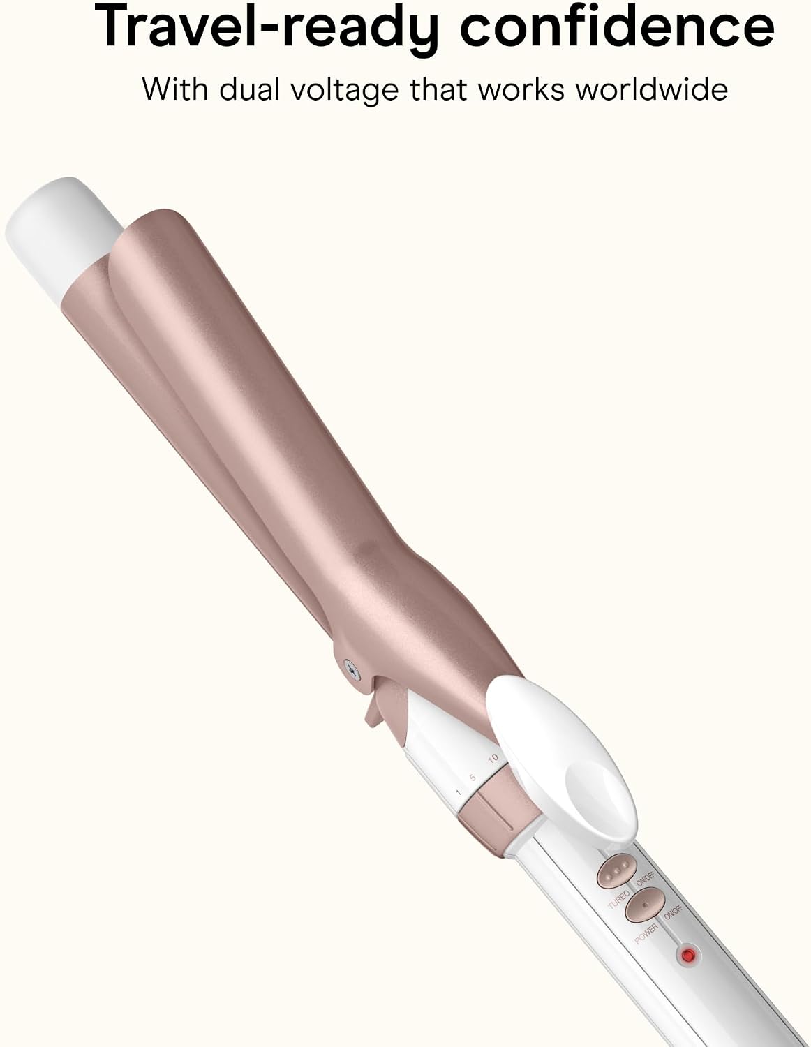 Conair Curling Iron, Double Ceramic, 1" Barrel, White/Rose Gold