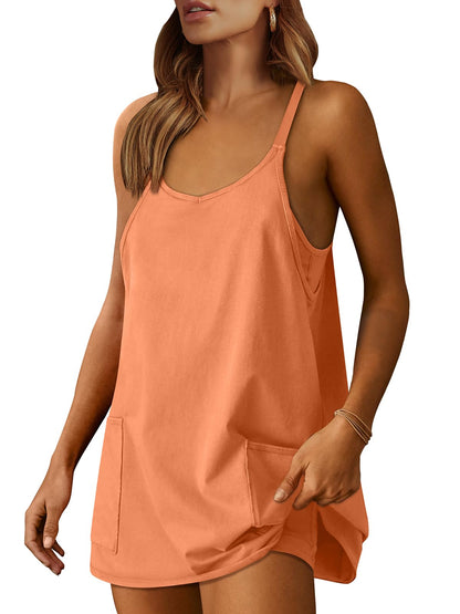 ANRABESS Women Athletic Dress Summer Tennis Workout Built in Shorts