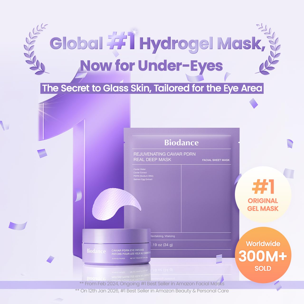 BIODANCE Hydrogel Eye Patches for Under Eye, Vita Niacinamide (60 Count)