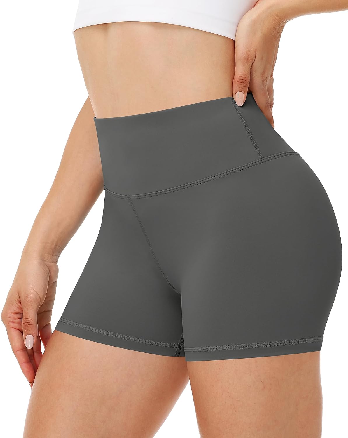 Runhit Women's Workout Biker Shorts - 3"/5"/8" High Waisted Tummy Control Spandex Booty Shorts for Volleyball Gym Yoga Dance