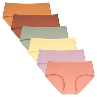 INNERSY Womens Underwear Cotton Hipster Panties Regular & Plus Size 6-Pack