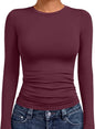 AUTOMET Womens Crew Neck Long Sleeve Shirts Compression Underscrubs Tops