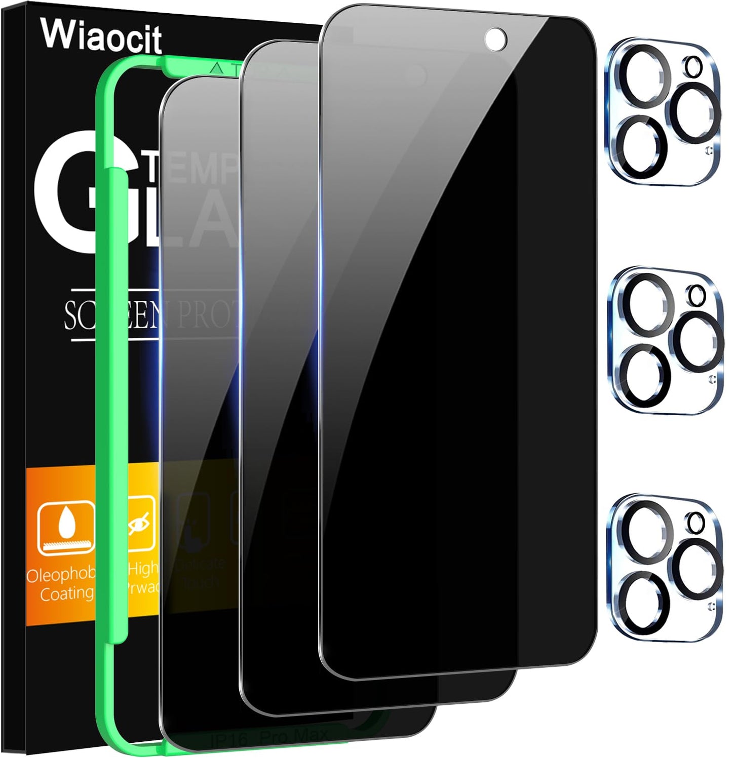 Wiaocit Tempered Glass Privacy Screen Protector for iPhone 15 Pro