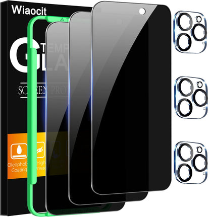 Wiaocit Tempered Glass Privacy Screen Protector for iPhone 15 Pro