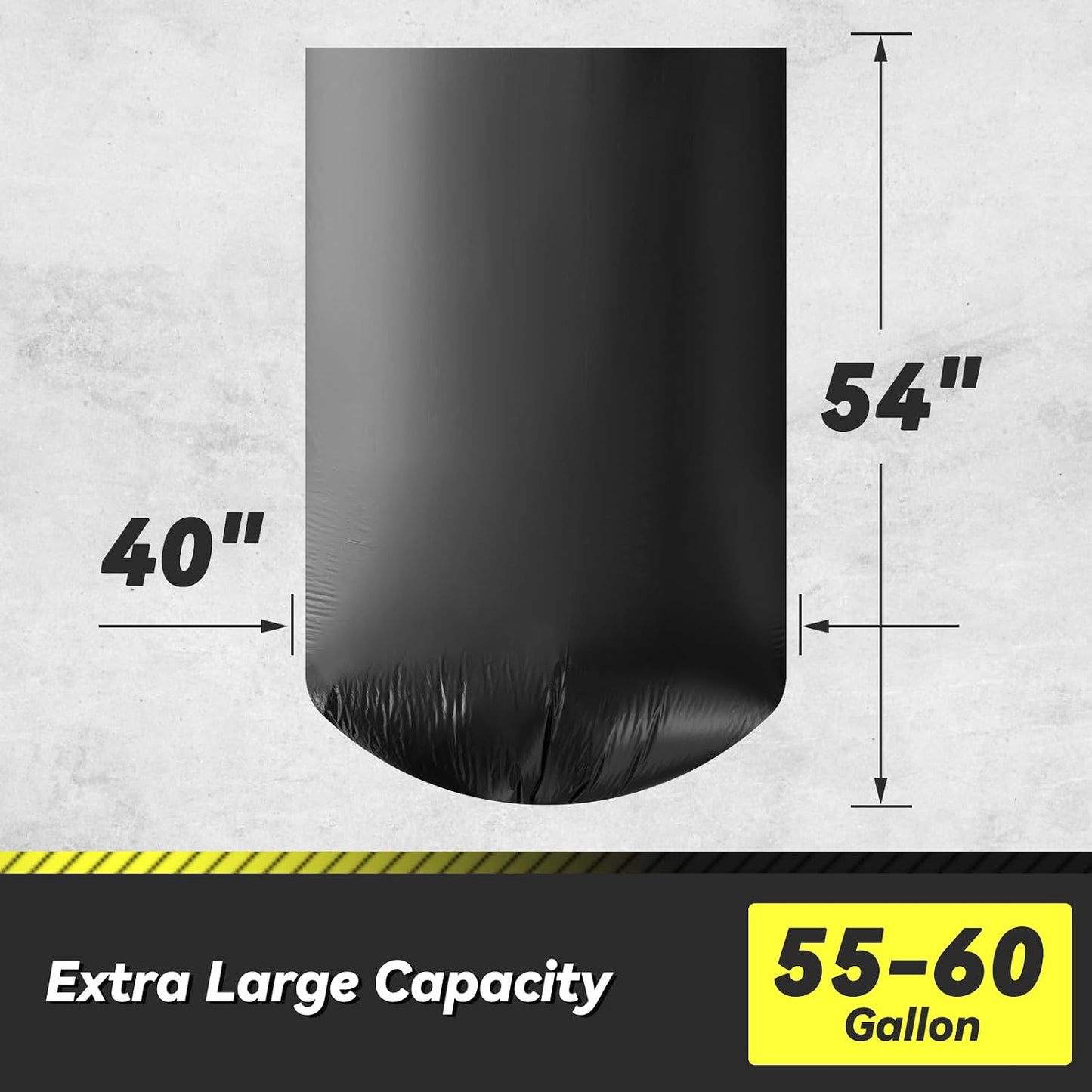 Wowflash 100 Count 55-60 Gallon Trash Bags