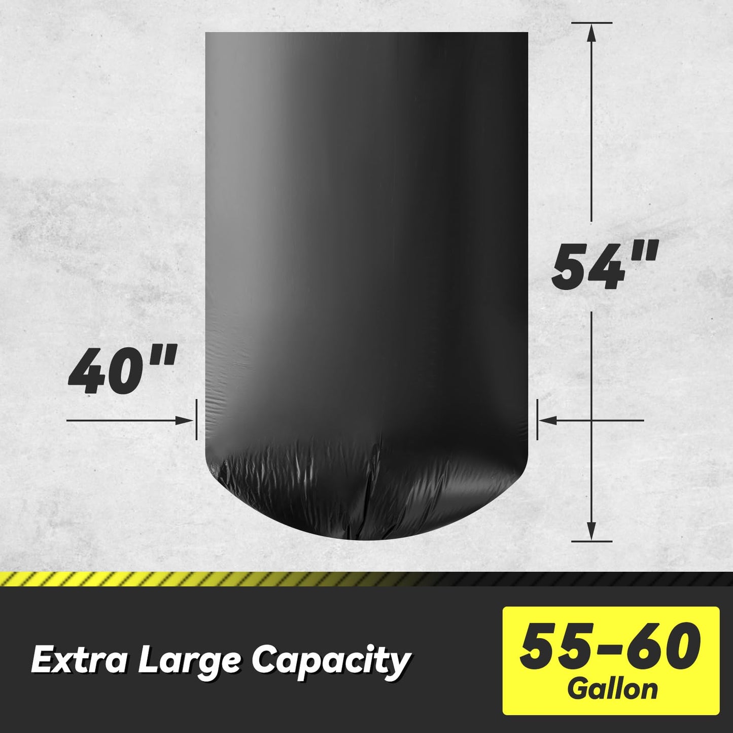 Wowflash 100 Count 55-60 Gallon Trash Bags