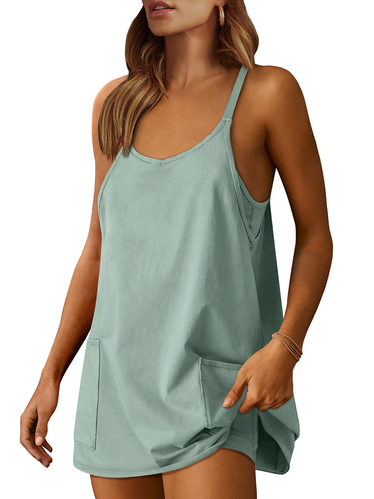 ANRABESS Women Athletic Dress Summer Tennis Workout Built in Shorts